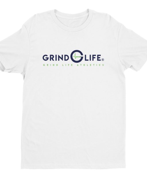 DYNAMIC DUO Navy Lime Short Sleeve Mens Athleisure Tee | White | Grind Life Athletics