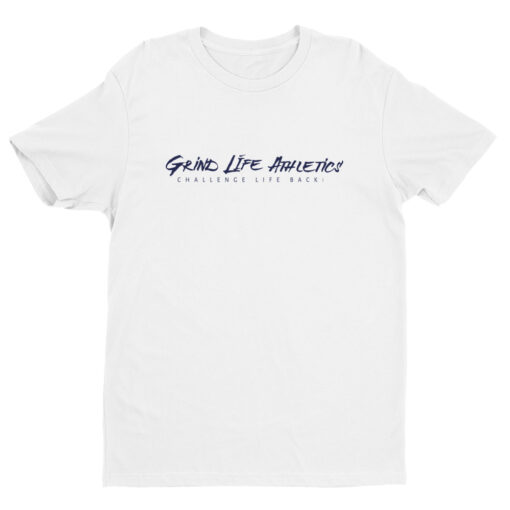 MOTIVATION Midnight Navy Mens Athleisure Shirt | White | Grind Life Athletics