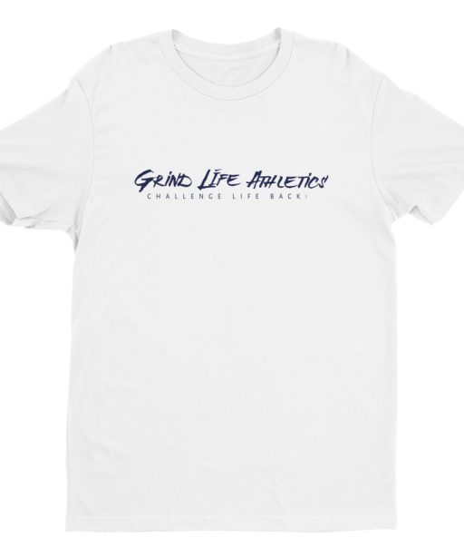 MOTIVATION Midnight Navy Mens Athleisure Shirt | White | Grind Life Athletics