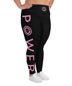 Plus Size Leggings | POWER III Women’s Workout Leggings w/ Inner Pocket | Design Side Pink | Grind Life Athletics