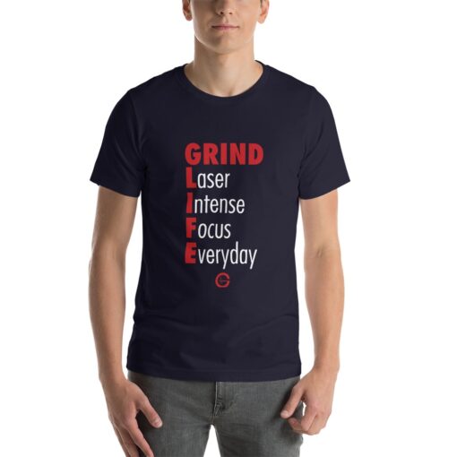 GLA Laser Focus Mens T-shirt | Front | Navy | Grind Life Athletics