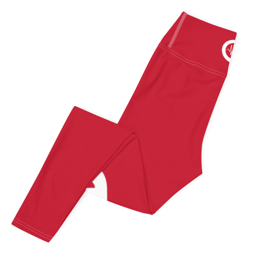 Grind Life High Waisted Womens Workout Leggings - Red - Image 3