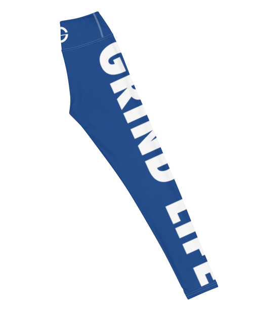 Grind Life High Waisted Womens Workout Leggings - Blue