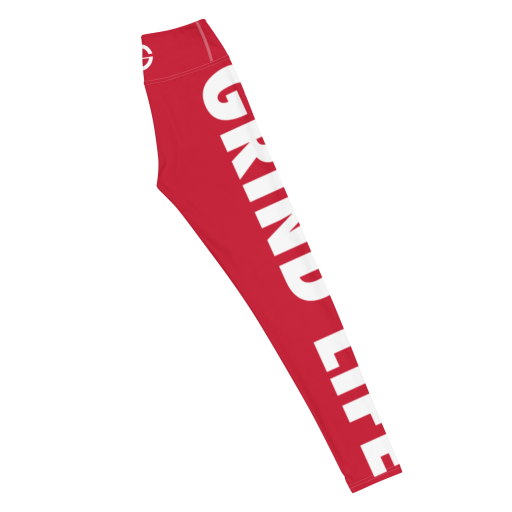 Grind Life High Waisted Womens Workout Leggings - Red
