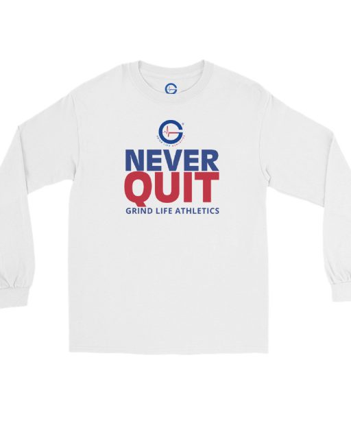 Grind Life Athletics Never Quit Men's Long Sleeve Shirt - RWB