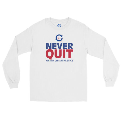 Grind Life Athletics Never Quit Men's Long Sleeve Shirt - RWB - Image 2